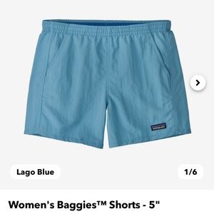 NWT Patagonia baggies 5 inch in bright blue